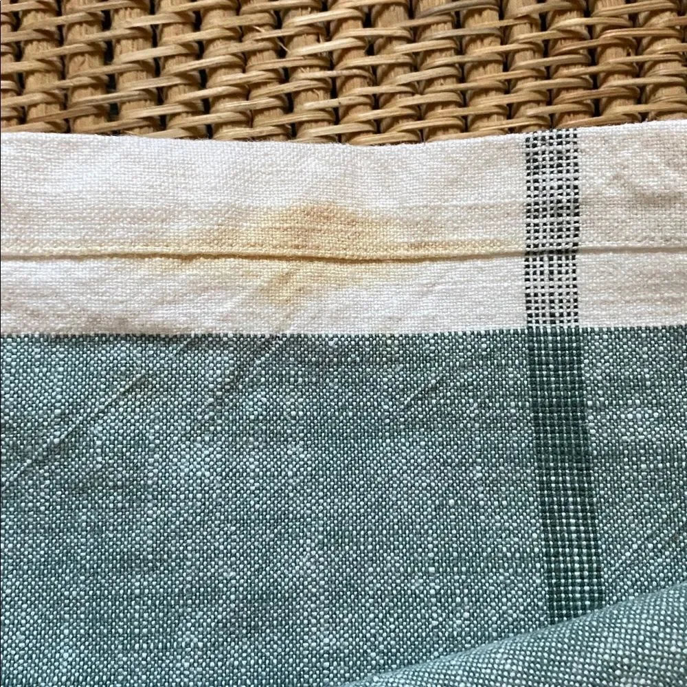 Hearth & Hand Green and White Plaid  Cotton Table Runner Good weight